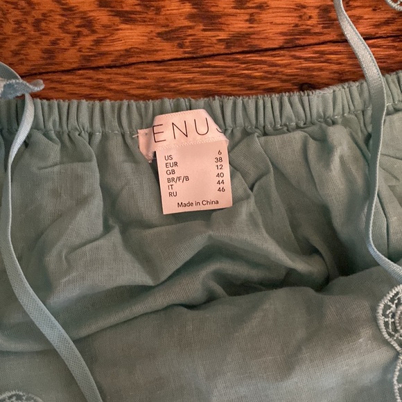 NWOT Venus Sz 6 Blue Lace Detail Off the Shoulder Adjustable Strap Short Sleeve - Picture 11 of 11